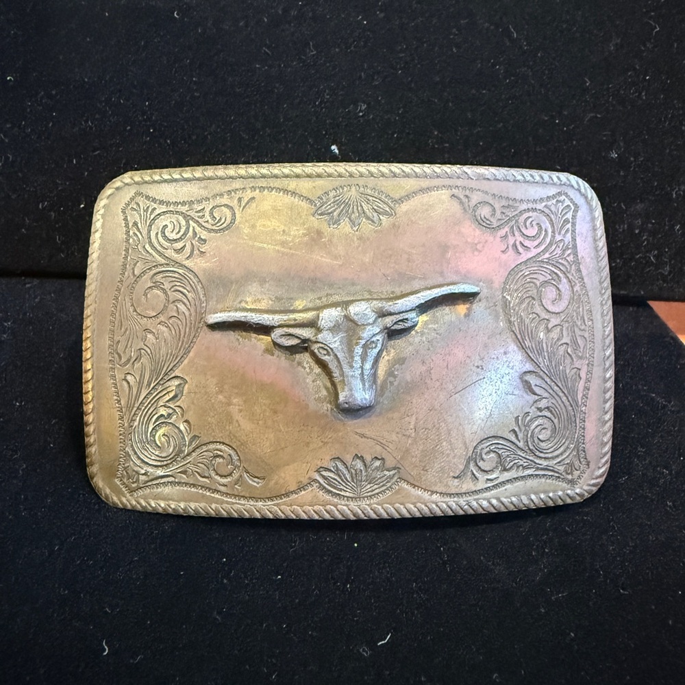 Western Longhorn Belt Buckle